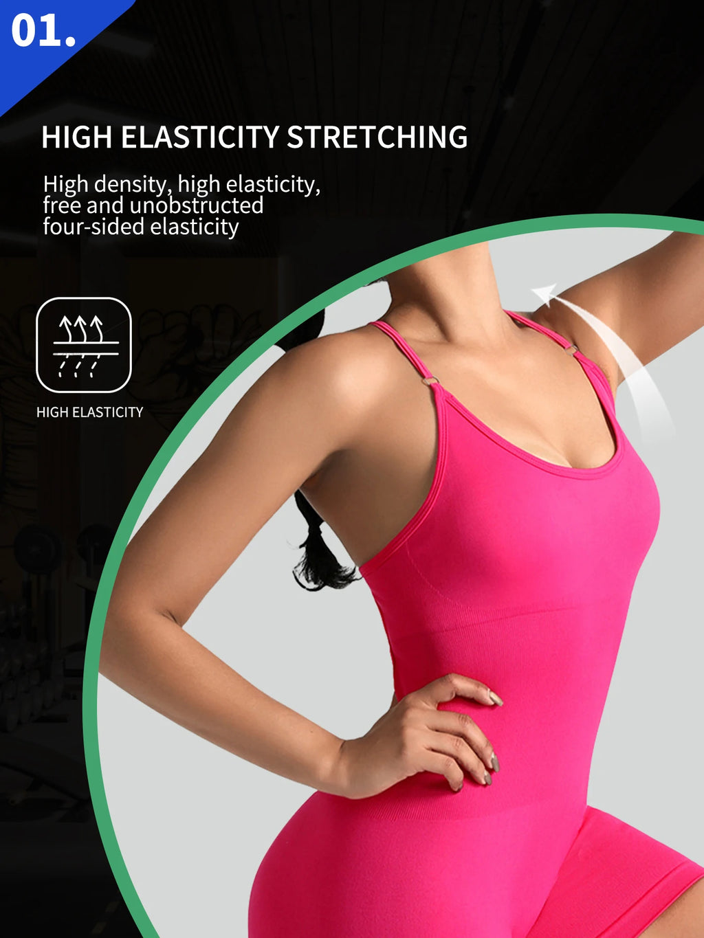 Women's Fitness Yoga Jumpsuit — Stretchy One-Piece Workout Bodysuit