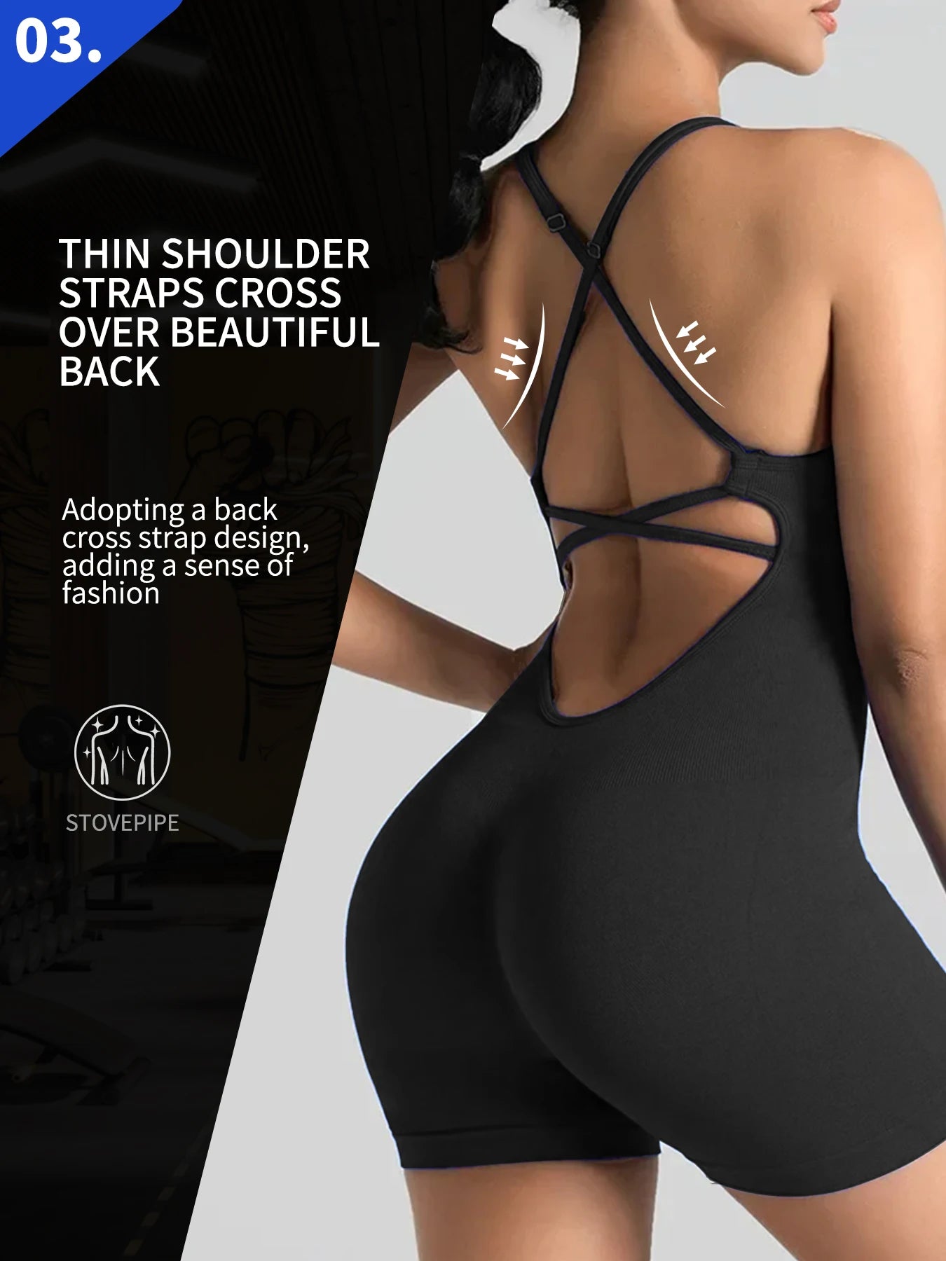 Women's Fitness Yoga Jumpsuit — Stretchy One-Piece Workout Bodysuit